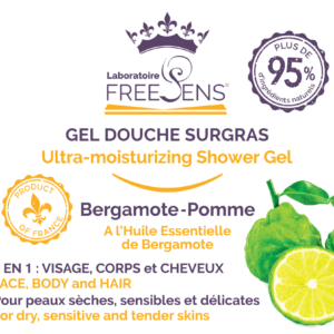 Gel douche surgras sans savon BERGAMOTE-POMME 1L